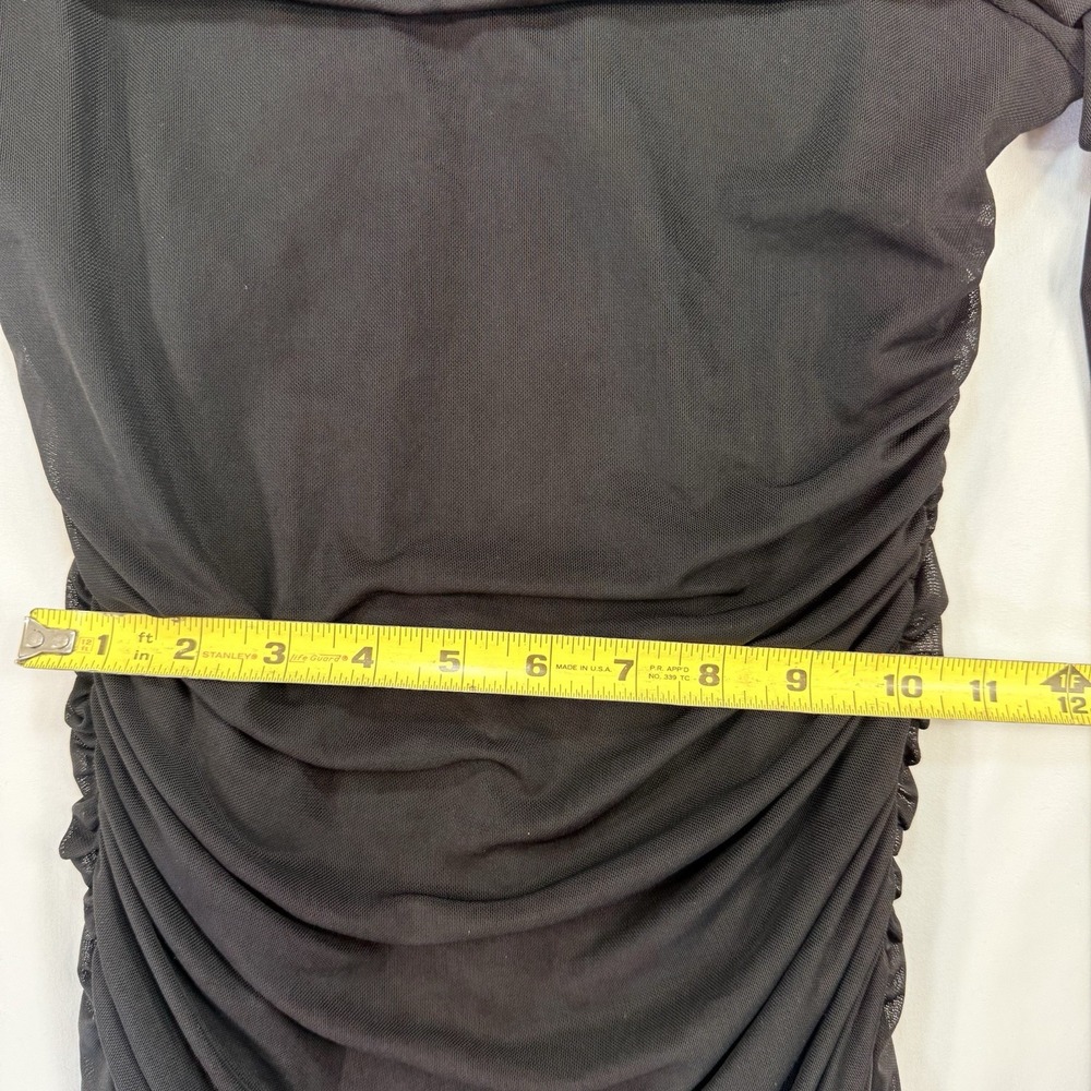 Witchy Sheer Mesh Off Shoulder Mini Dress Womens Size M Whimsigoth Dark fairy - Picture 10 of 12